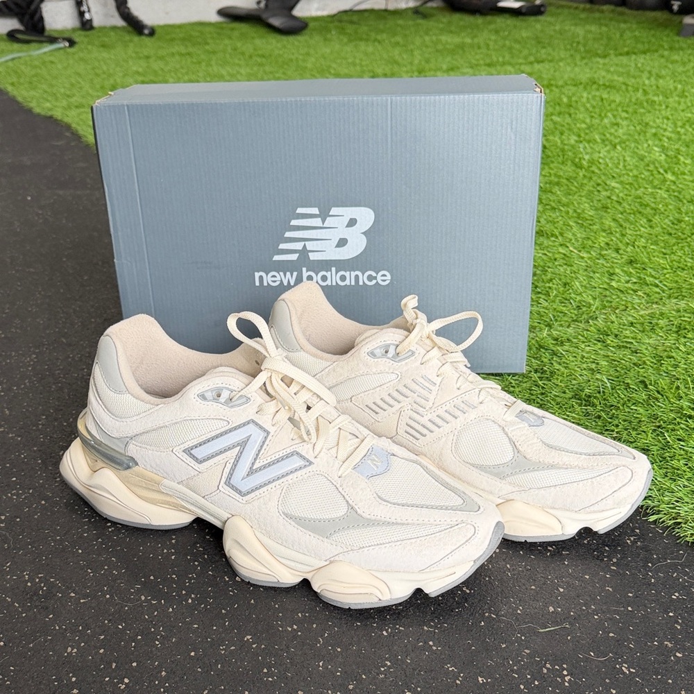 New Balance Beige and Gray Sneakers